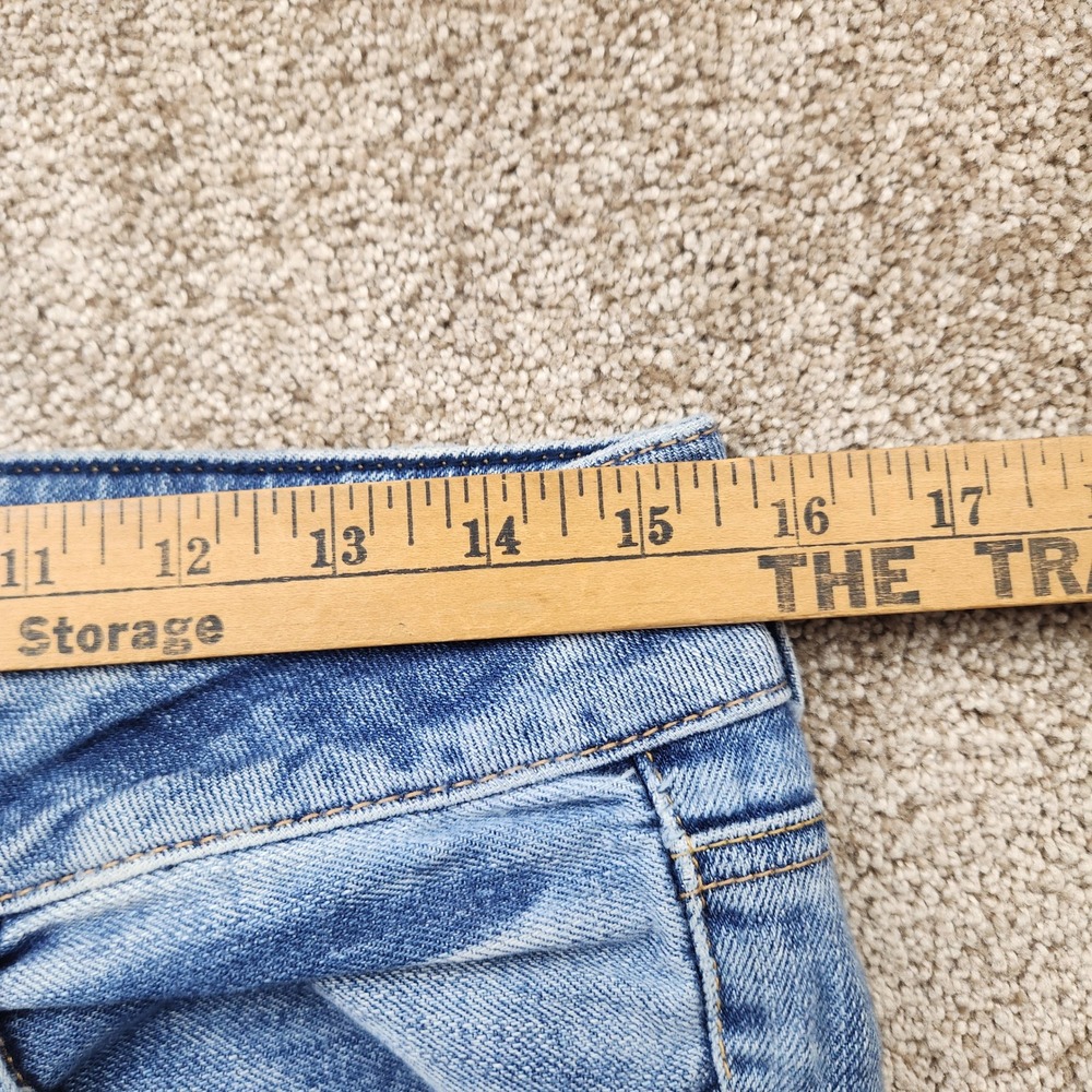 American Eagle Artist Stretch Flare Jeans Womens 8 Light Wash Ripped Distressed - Picture 6 of 7